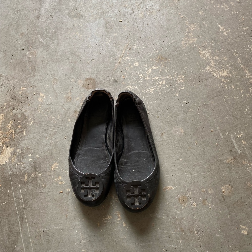 Black Tory Burch Minnie flats